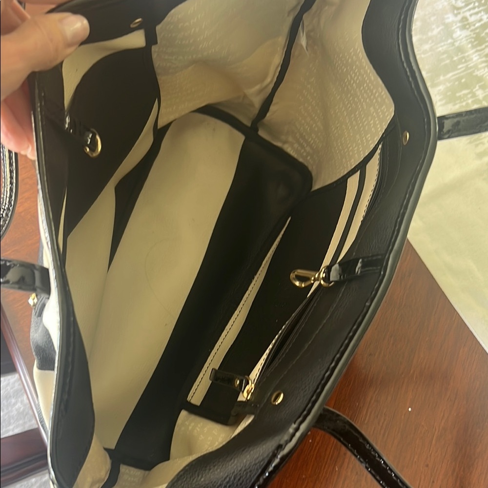Kate Spade Black and White Striped Tote Bag - Picture 3 of 4